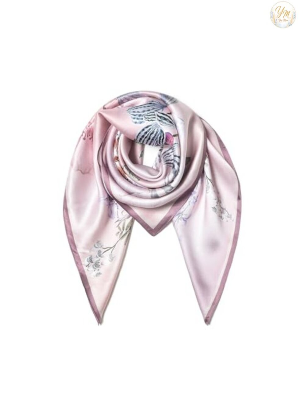 100% Mulberry Silk Scarf 35" Square Lightweight Headscarf Gift Packed Women